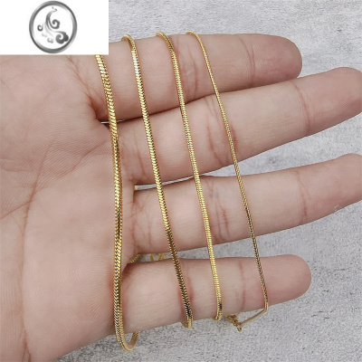 JiMi简约金色钛钢方蛇链情侣蛇骨链轻奢个性潮流百搭配毛衣链hot