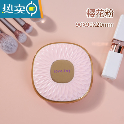 敬平小镜子女随身携带精致折叠化妆镜宿舍学生迷你便携手持小型双面镜 双面折叠镜[樱花粉]一面正常●一面双倍便携式用镜