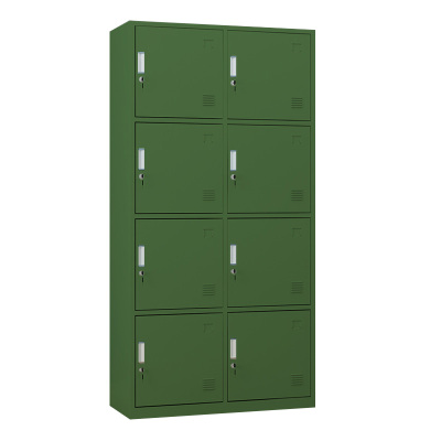 正斌铁皮更衣柜宿舍储物柜钢制内务柜制式绿皮衣帽柜子绿色8门更衣