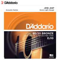 达达里奥(D'Addario)EJ10 美国进口民谣吉他琴弦 碳素钢弦套弦10-47黄铜
