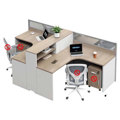 DXBG简约现代职员办公桌员工位转角l型卡座电脑桌办公室桌椅组合T型2人位