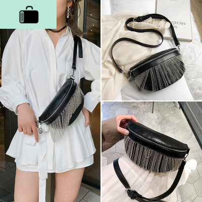 流苏小包包女2020秋冬新款潮时尚百搭单肩斜挎包质感菱格胸包腰包NEW LAKE女斜挎包