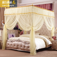新款落地蚊帐1.8m床1.5带支架纹账子家用宫廷2.2米欧式公主风双层 三维工匠