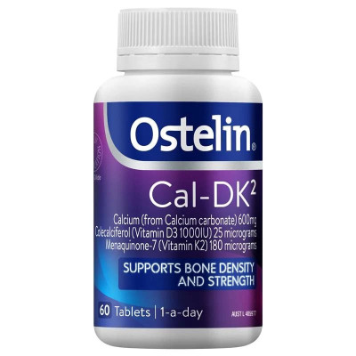 Ostelin 奥斯特林 DK2成人钙片 60粒 维生素K2 骨密度营养品中老年人关节钙片 VD3碳酸钙DK2 澳洲进口