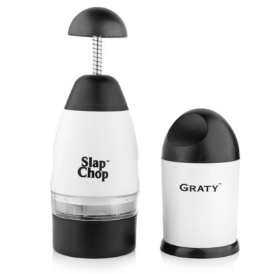 多功能拍拍刀捣蒜器手压式不锈钢碎菜器厨房家用剁椒蒜泥切菜 敬平 [双杯]碎物器研磨碗(碎物器)