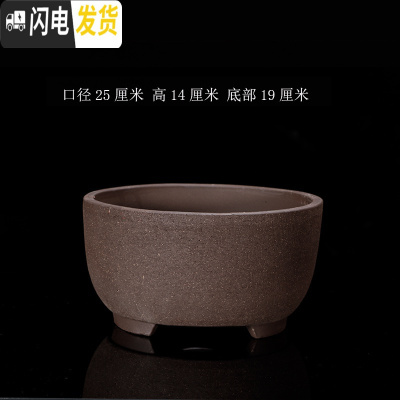 三维工匠宜兴紫砂花盆盆景盆兰花盆室内多肉植物花卉盆栽陶瓷花盆君子兰 拉毛球盆大号 大花盆容器