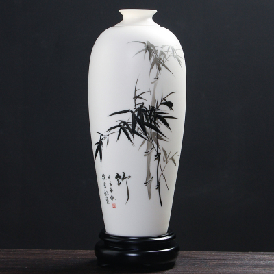 MULTIPOTENT客厅装饰摆件中国白羊脂玉瓷工艺美术大师徐宝敬收藏作品-竹