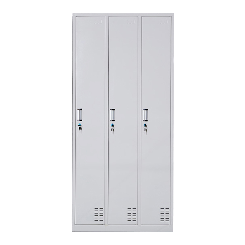 风雷动更衣柜员工铁皮柜健身房宿舍储物柜带锁存包柜收纳柜钢制三门更衣柜