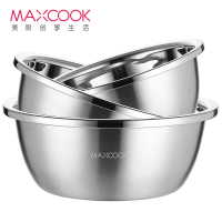 美厨(maxcook)不锈钢盆 调料盆洗菜盆和面盆三件套 加大加厚味斗套装MCWS-3