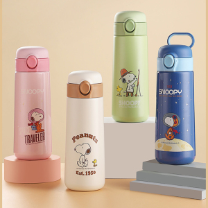 [补贴10%]史努比儿童保温杯女男小学生上学专用316食品级不锈钢水杯大容量