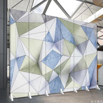 BONJEAN北欧简易屏风隔断纹理抽象客厅折叠办公室背景经济型布艺移动折屏