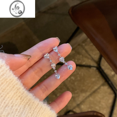 JiMimini爱心流苏耳钉女小众设计感高级耳环轻奢耳饰ins风无耳洞耳夹