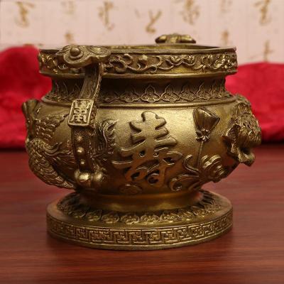 美帮汇香炉铜莲花香薰炉盘香塔香茶道熏香摆件 佛教用品香插香炉