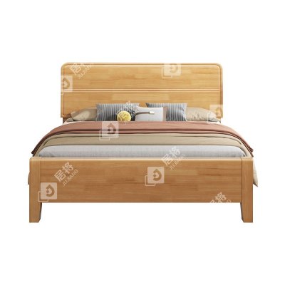 居将 JJ4022910 实木床1.8米床 榉木色