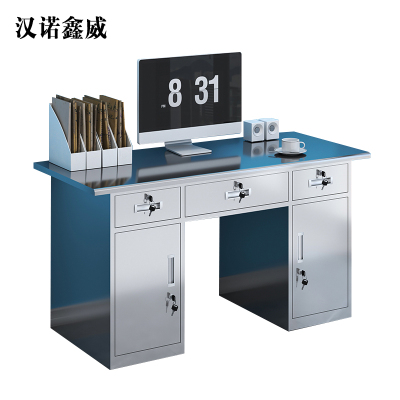 汉诺鑫威办公桌三斗二门[长1.6米]304食品级不锈钢