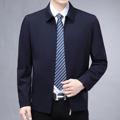 翻领外套男士秋季年新款潮流休闲上衣男装夹克男款商务