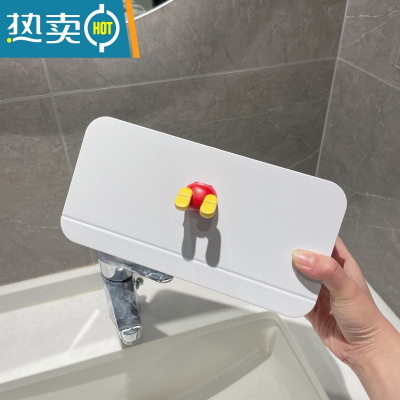 敬平卡通壁挂免打孔棉柔巾抽纸盒纸巾纸巾盒圆洁面毛巾收纳盒 白色方形[红裤]