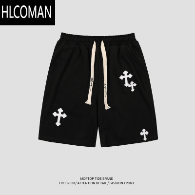 HLCOMANWH先生欧美嘻哈日系运动五分裤男潮牌街头宽松阔腿休闲抽绳短裤