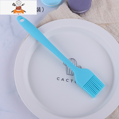 硅胶油刷子厨房烙饼家用可高温烧烤油刷食用小刷子刷油烘焙 敬平 一体刷 蓝色(买二送一)