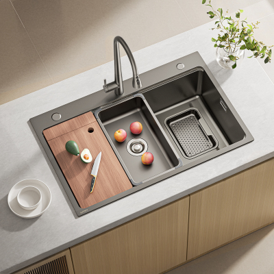 箭牌水槽 厨房洗菜盆 304不锈钢洗菜池家用单盆日式大单槽