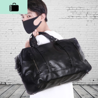 新款旅行包男士手提包大容量短途出差行李包潮皮斜挎健身包旅游包NEW LAKE 黑色+15天退换+质量三包+运费险 大