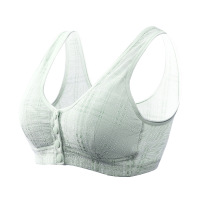 妈妈内衣女大码前扣文胸无钢圈中老年人背心式妇女专用胸罩夏款