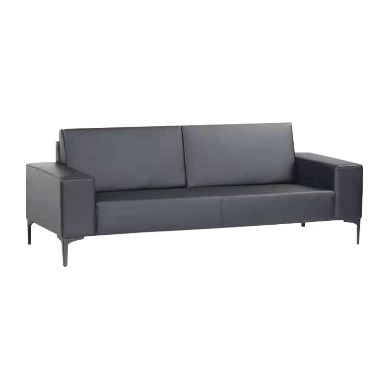 翌嘉 YJ-20127 办公沙发洽谈接待商务沙发黑色三人位西皮