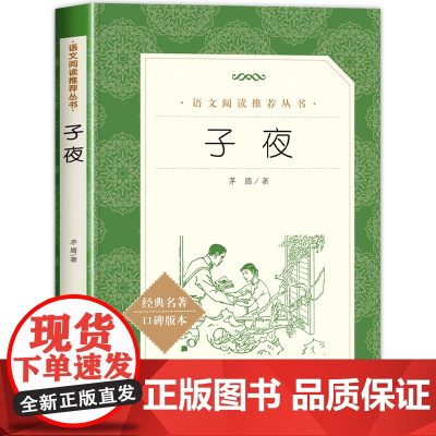 子夜 茅盾著 中学生语文课内外拓展阅读丛书 人民文学出版社 现当代文学作品 初中生高中生课外读物书籍长篇小说书排行榜