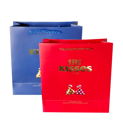 趣淘巧克力礼盒配套手提袋红色蓝色可选