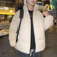 秋冬季男女同款立领纯色棉服休闲百搭宽松棉衣外套男款