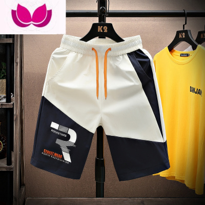 七斓冰丝短裤男夏季薄款休闲宽松外穿大裤衩潮牌速干中裤五分沙滩裤子