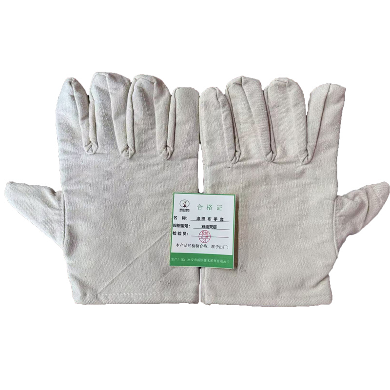 新添林木 涤棉布手套 双面双层/副