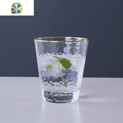 冷水壶玻璃水杯套装家用轻奢客厅简约日式酒杯ins风可高温凉水壶 FENGHOU 4个锤目纹高杯