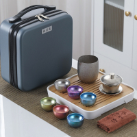 MULTIPOTENT整套功夫茶具套装钛茶器纯钛盖碗套装TTS3124