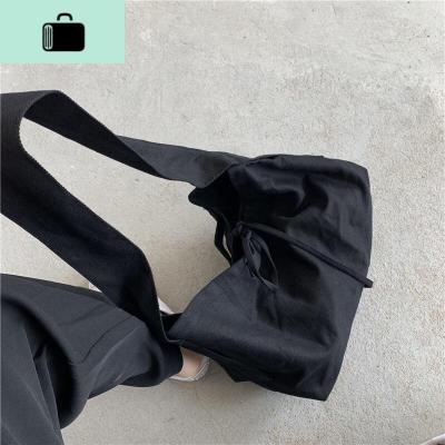 肆野 / 小众暗黑自制绑带实用单肩斜挎包男女款NEW LAKE 黑色女斜挎包