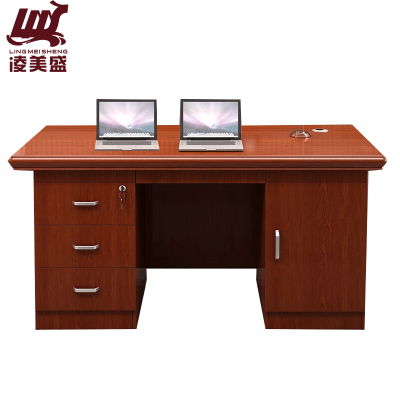 凌美盛 办公桌油漆木质贴皮单人桌1.4米LMS-13/张