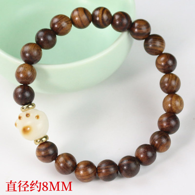厂家批发可爱猫爪菩提黑花梨手串8MM单圈菩提根男女情侣手链饰品送女朋友老婆情人节七夕生日礼物