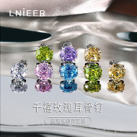 医用钛钢千禧玫瑰耳钉女华子钻石耳骨钉爆闪平底耳钉养耳洞耳蜗钉送女朋友老婆情人节七夕生日礼物