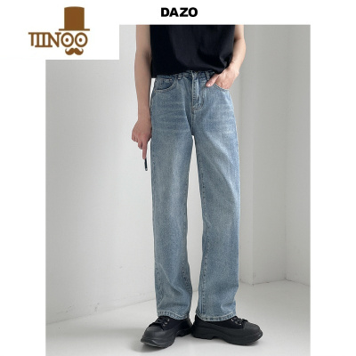 YANXUDAZO 秋季直筒牛仔裤男士韩版长裤休闲百搭潮流裤子男宽松ins