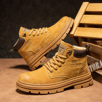 高帮马丁靴男士时尚百搭大码中筒靴超纤工装靴子秋冬新款增高男鞋