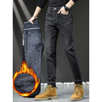 加绒男士牛仔裤品质牛仔裤弹力男款 春秋轻奢牛仔裤男裤