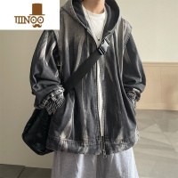 YANXU假扎染牛仔衣外套男款褂子潮牌痞帅感夹克小众设计感