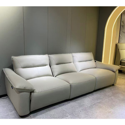 科朔真皮沙发现代简约长沙发电动沙发工厂展厅实拍网红沙发F615