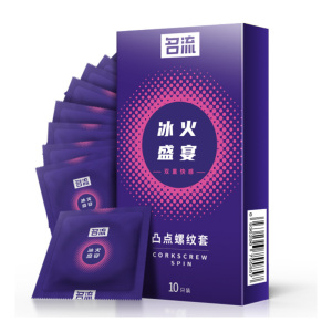 名流避孕套凸点螺纹冰火盛宴10只装G点大颗粒安全套超薄狼牙棒标准款润滑夫妻性生活啪啪啪计生器械男女用保险套成人情趣性用品