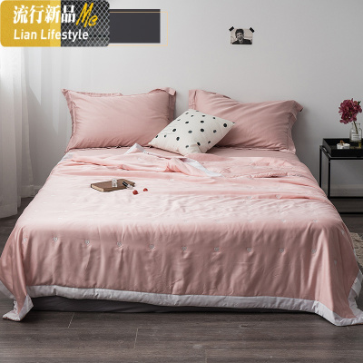 60支夏季天丝空调被夏被可爱小清新少女心夏凉被薄款被子可水机洗 三维工匠