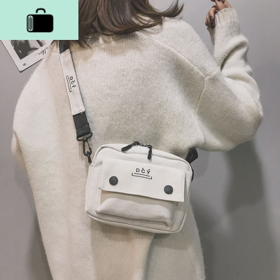 夏季ins包包女2019新款斜挎时尚帆布简约百搭蹦迪网红小黑包NEW LAKE女手包