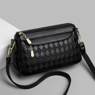 单肩包女士小包包新款时尚中年女包妈妈包简约气质多层斜挎包_1