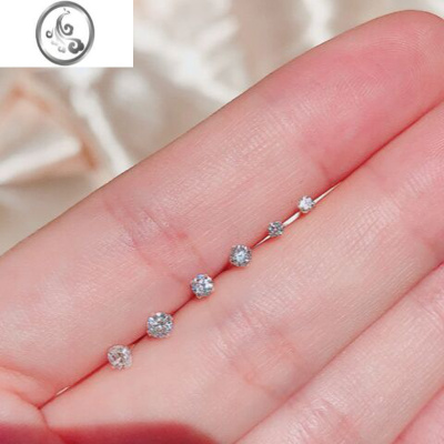 JiMi简约S925银针养耳洞水钻耳钉女迷你耳骨钉简约百搭学生耳钉防过敏