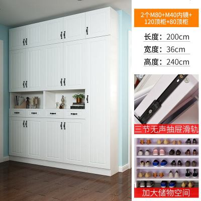 鞋柜家用厅柜大容量储物柜子多功能进口玄关柜一体欧式挂衣柜