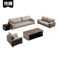 伟樽沙发单+双+三人位+木质茶几+角几套
